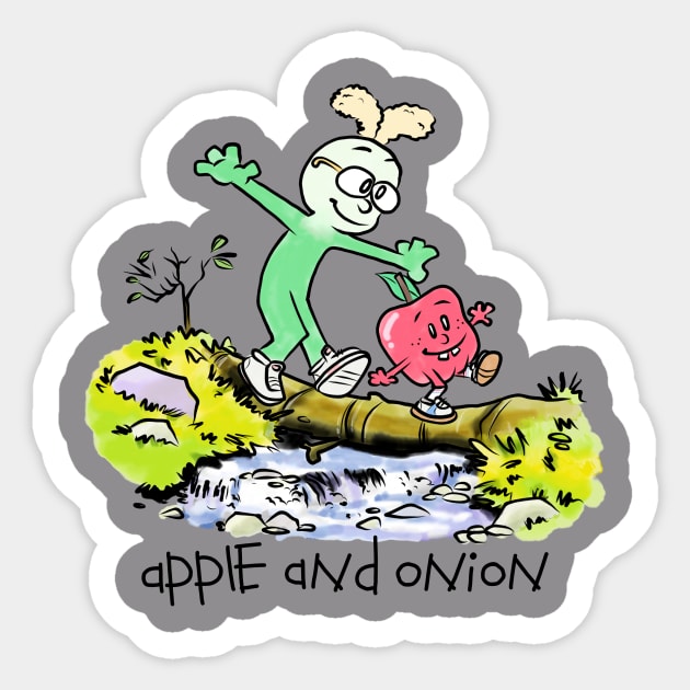 Apple & Onion Sticker by Owllee Designs